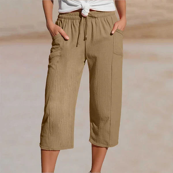Amelia - Pantalones cortos plisados lisos