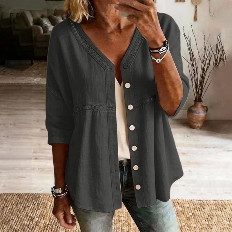 Alicia - Blusa lisa con botones