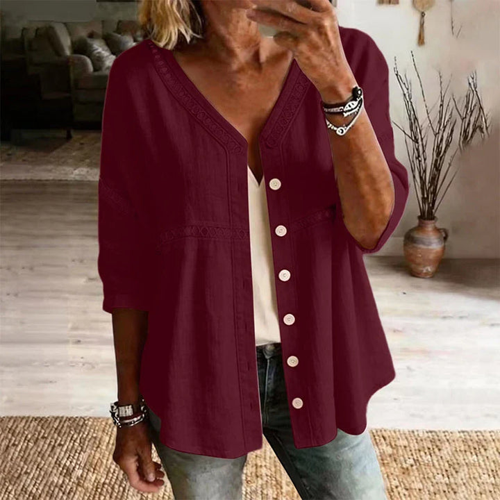 Alicia - Blusa lisa con botones